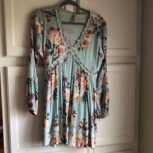 American rag long sleeve peasant dress